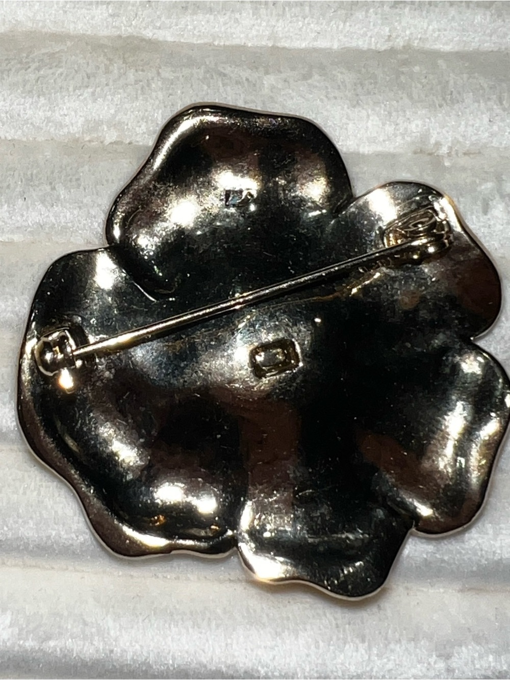 Vintage Liz Claiborne Yellow Enamel Flower Brooch Green Rhinestones Pin - Picture 2 of 7
